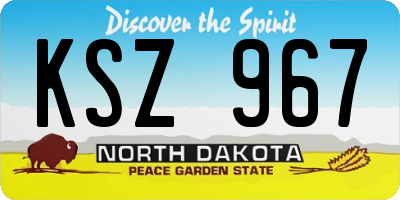 ND license plate KSZ967