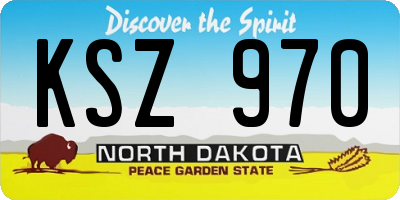 ND license plate KSZ970