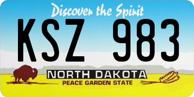 ND license plate KSZ983