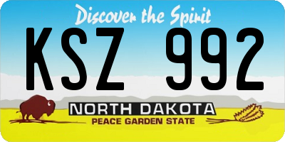 ND license plate KSZ992