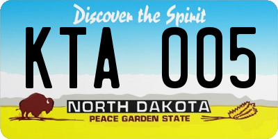 ND license plate KTA005