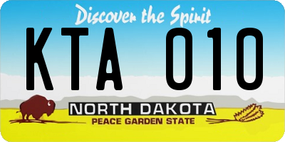 ND license plate KTA010