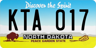 ND license plate KTA017