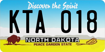 ND license plate KTA018