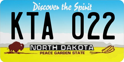 ND license plate KTA022
