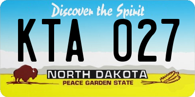 ND license plate KTA027