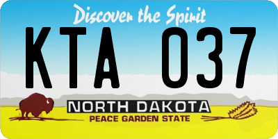ND license plate KTA037