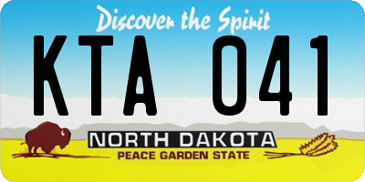 ND license plate KTA041