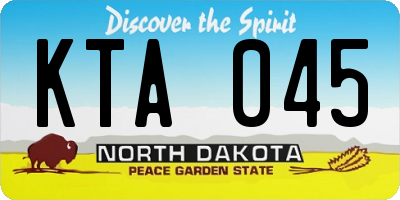 ND license plate KTA045