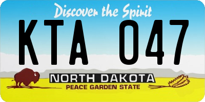 ND license plate KTA047
