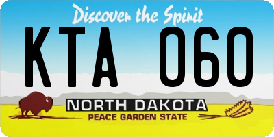 ND license plate KTA060