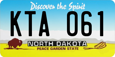 ND license plate KTA061