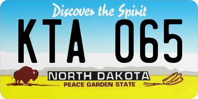ND license plate KTA065
