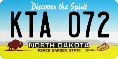 ND license plate KTA072