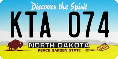 ND license plate KTA074