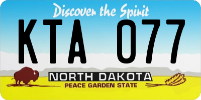 ND license plate KTA077
