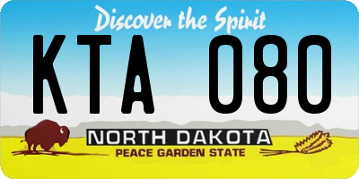ND license plate KTA080