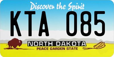 ND license plate KTA085
