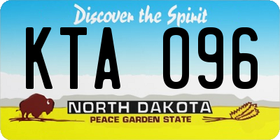 ND license plate KTA096
