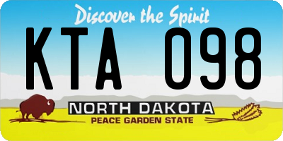ND license plate KTA098