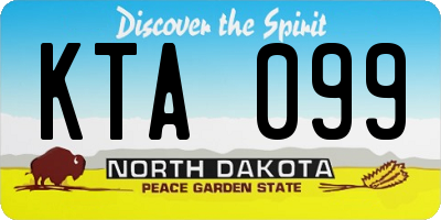 ND license plate KTA099