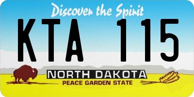 ND license plate KTA115