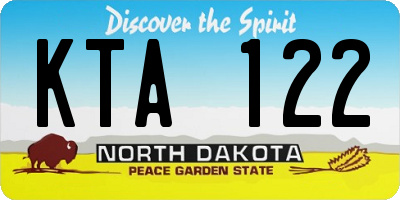 ND license plate KTA122