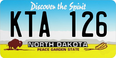 ND license plate KTA126