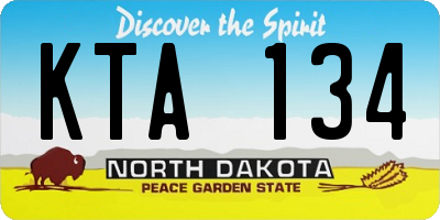 ND license plate KTA134