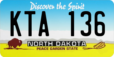 ND license plate KTA136