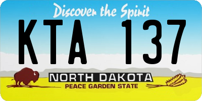 ND license plate KTA137