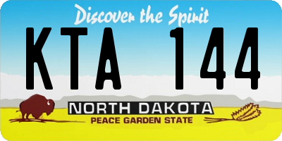 ND license plate KTA144