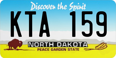 ND license plate KTA159