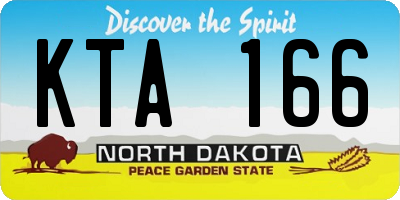 ND license plate KTA166