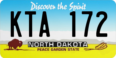ND license plate KTA172
