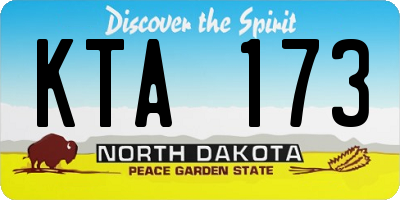 ND license plate KTA173