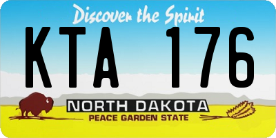 ND license plate KTA176
