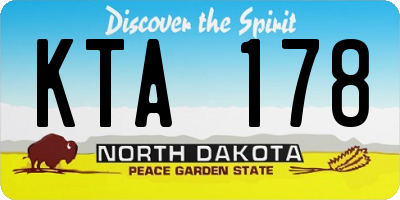 ND license plate KTA178