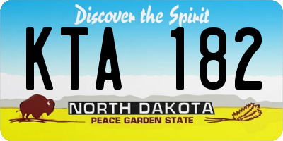 ND license plate KTA182