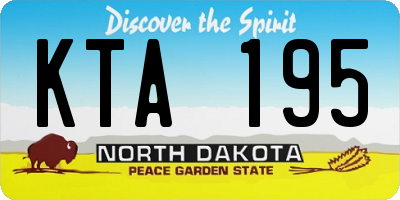 ND license plate KTA195