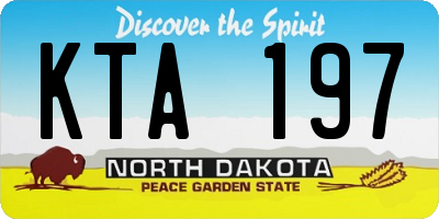 ND license plate KTA197
