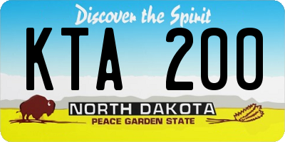 ND license plate KTA200