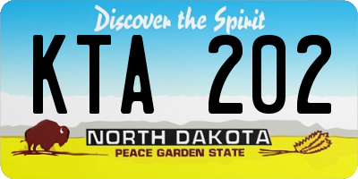 ND license plate KTA202