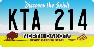 ND license plate KTA214