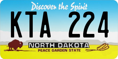 ND license plate KTA224