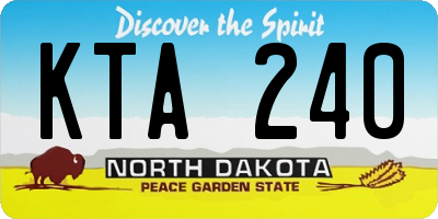 ND license plate KTA240