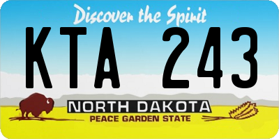ND license plate KTA243