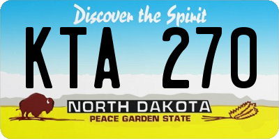 ND license plate KTA270