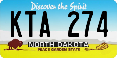 ND license plate KTA274