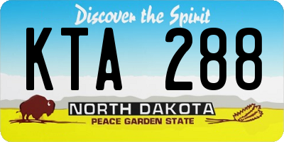ND license plate KTA288